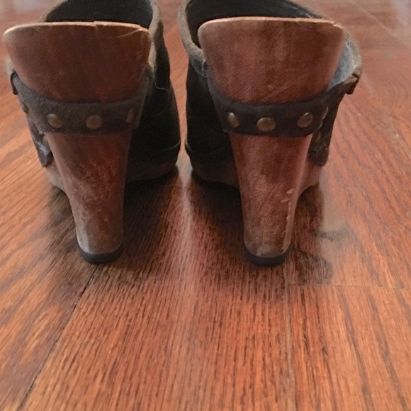 KORS by Michael Kors Nubuck Platform Wedge Clogs sz 6 - Picture 5 of 9